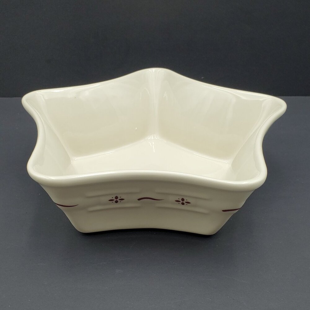 Longaberger Woven Traditions Red Star Shaped Bowl Paprika Casserole Serving Dish